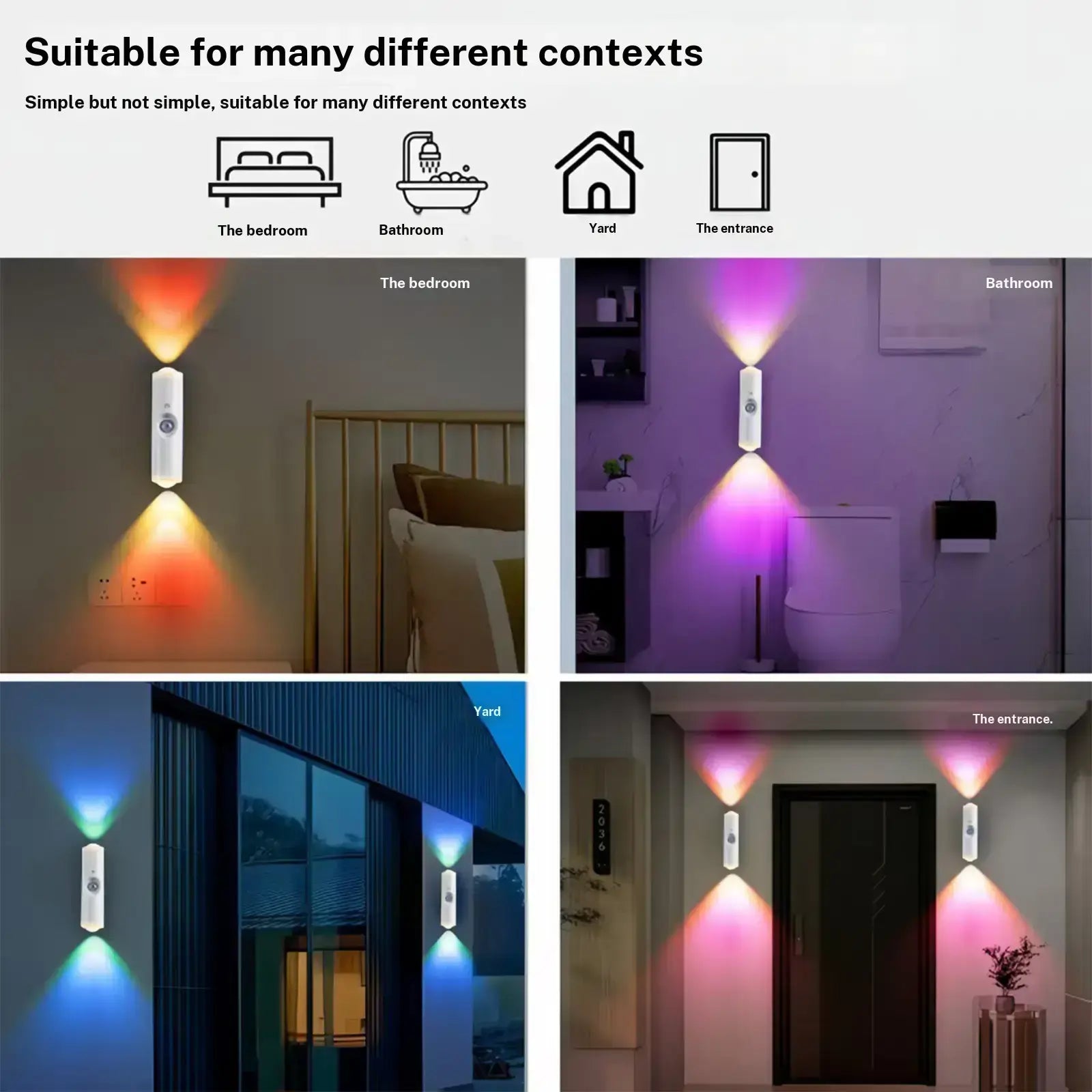 Smart Spotlight with Human Motion Sensor, Adjustable in 3 Modes, 1500Mah Battery, USB Type C Port, Magnetic Installation, Suitable for Living Rooms, Bathrooms, and Bedrooms